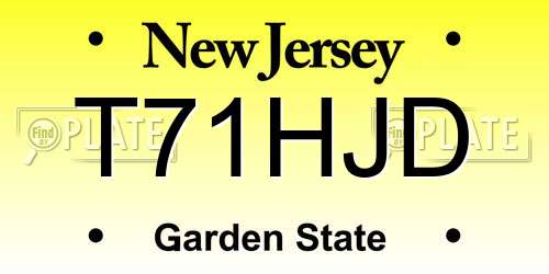 T71HJD New Jersey License Plate