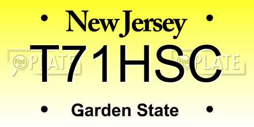 T71HSC New Jersey License Plate