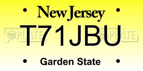T71JBU New Jersey License Plate