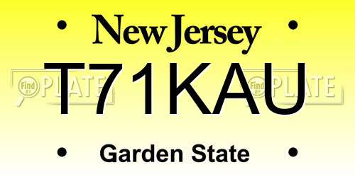 T71KAU New Jersey License Plate