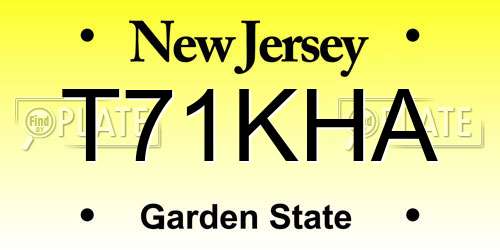 T71KHA New Jersey License Plate