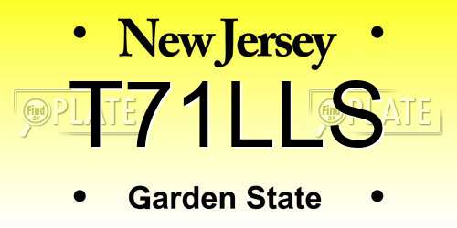 T71LLS New Jersey License Plate