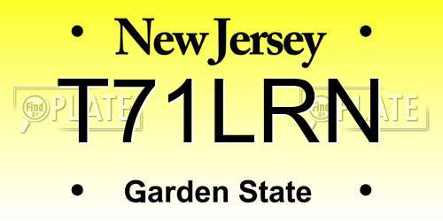T71LRN New Jersey License Plate
