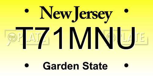 T71MNU New Jersey License Plate