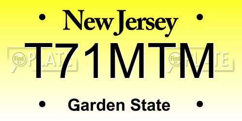 T71MTM New Jersey License Plate