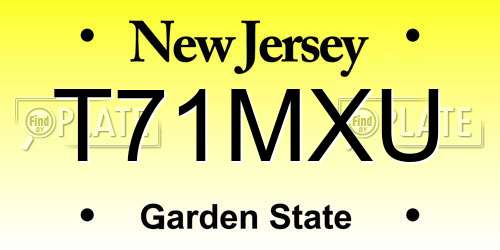 T71MXU New Jersey License Plate