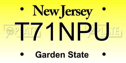 T71NPU New Jersey License Plate