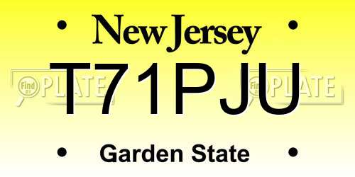 T71PJU New Jersey License Plate