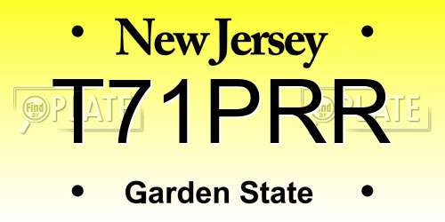 T71PRR New Jersey License Plate