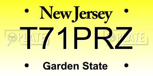 T71PRZ New Jersey License Plate