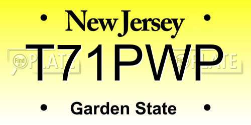 T71PWP New Jersey License Plate