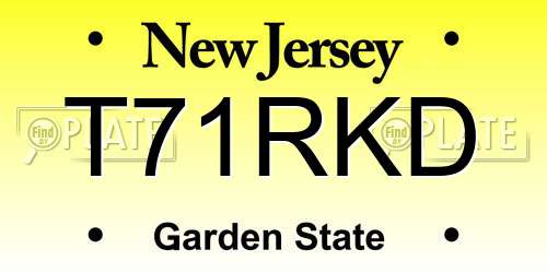 T71RKD New Jersey License Plate