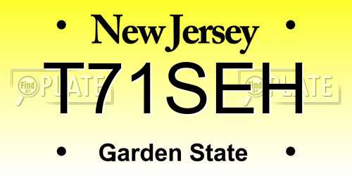T71SEH New Jersey License Plate