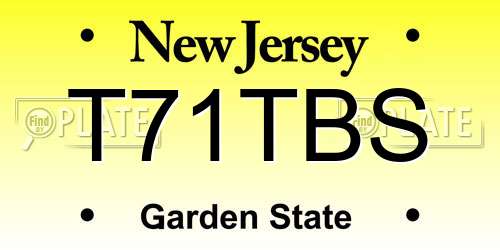 T71TBS New Jersey License Plate