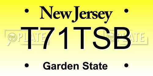 T71TSB New Jersey License Plate