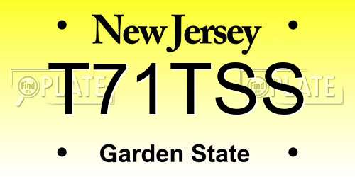 T71TSS New Jersey License Plate