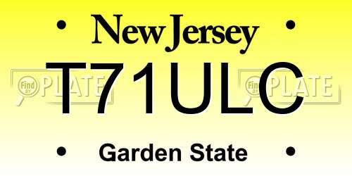 T71ULC New Jersey License Plate