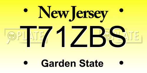 T71ZBS New Jersey License Plate