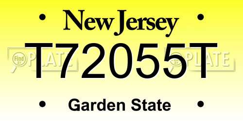 T72055T New Jersey License Plate