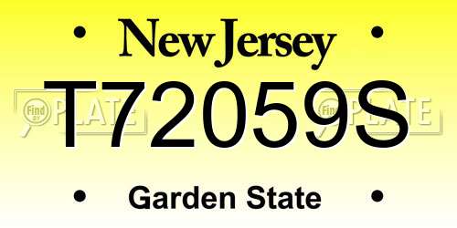 T72059S New Jersey License Plate