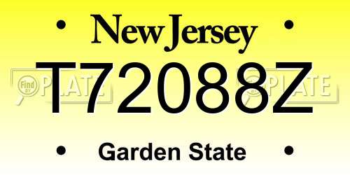 T72088Z New Jersey License Plate