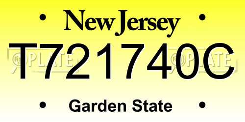T721740C New Jersey License Plate