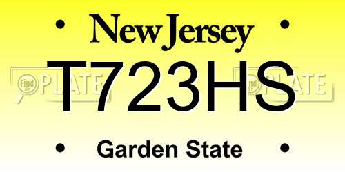 T723HS New Jersey License Plate