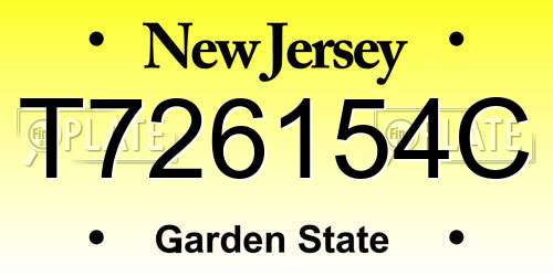 T726154C New Jersey License Plate
