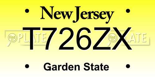 T726ZX New Jersey License Plate