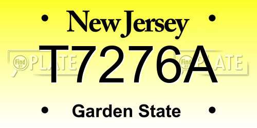 T7276A New Jersey License Plate