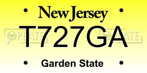 T727GA New Jersey License Plate