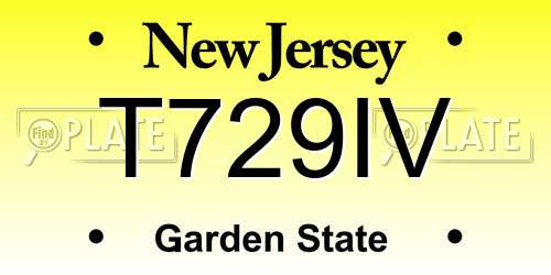 T729IV New Jersey License Plate