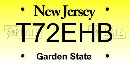 T72EHB New Jersey License Plate