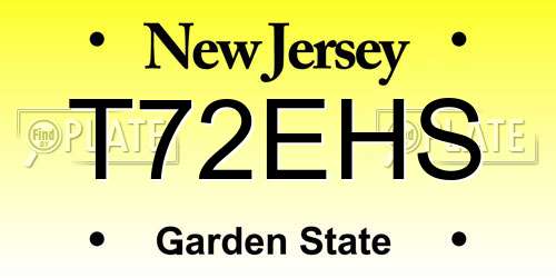 T72EHS New Jersey License Plate