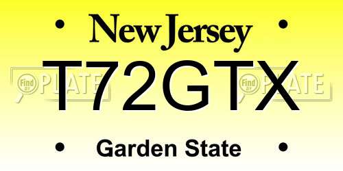 T72GTX New Jersey License Plate