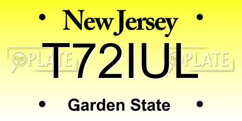 T72IUL New Jersey License Plate