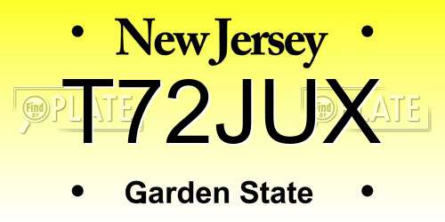 T72JUX New Jersey License Plate