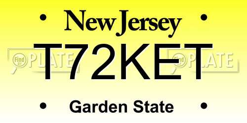 T72KET New Jersey License Plate
