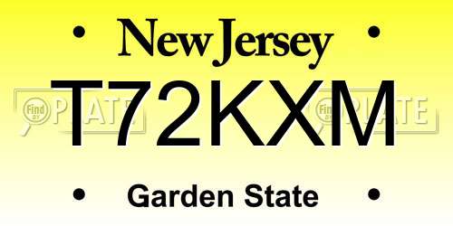 T72KXM New Jersey License Plate