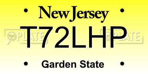 T72LHP New Jersey License Plate