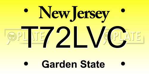 T72LVC New Jersey License Plate