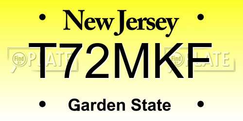 T72MKF New Jersey License Plate