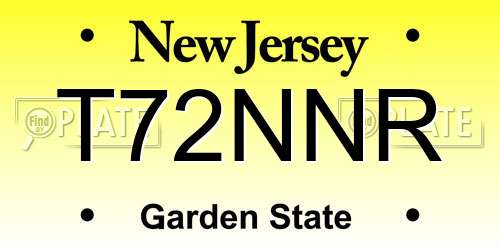 T72NNR New Jersey License Plate