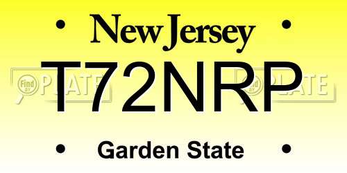 T72NRP New Jersey License Plate
