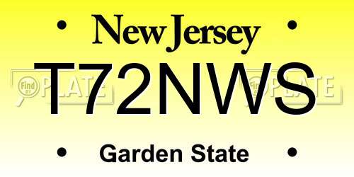 T72NWS New Jersey License Plate