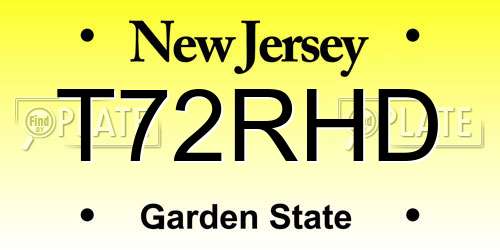 T72RHD New Jersey License Plate