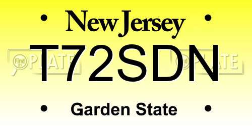 T72SDN New Jersey License Plate