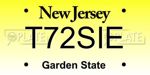 T72SIE New Jersey License Plate