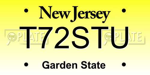 T72STU New Jersey License Plate