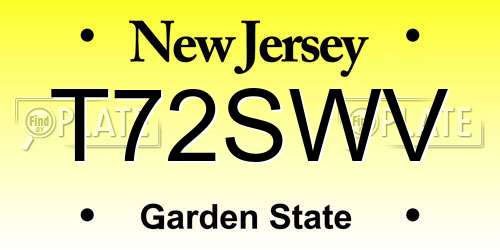 T72SWV New Jersey License Plate